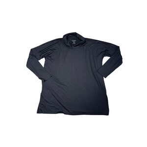 Wool& Merino Wool Tunic Top Women XL Black Excellent Long Sleeve Mock Neck